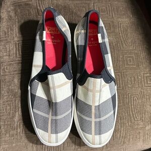 Kate Spade/Keds Black and White Plaid Slip-Ons women’s size 6